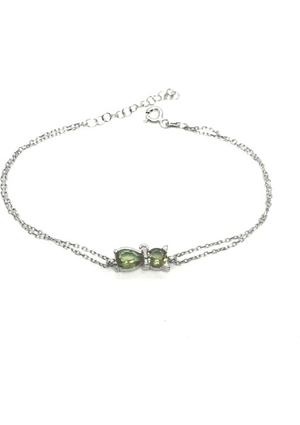 925 Ayar Gümüş Zultanit Taşlı Kedi Bileklik