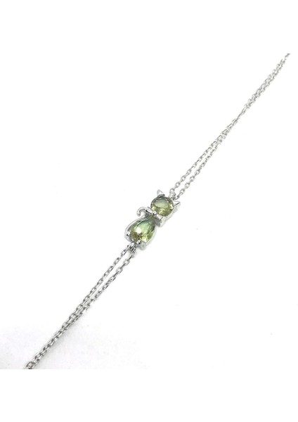 925 Ayar Gümüş Zultanit Taşlı Kedi Bileklik fiyatları