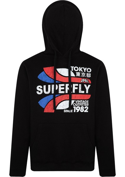 Men Kapş Sweat Siyah Erkek Sweatshirt 23172-02