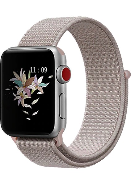 Apple Watch 42-44MM Krd-03 Hasır Bej Kordon
