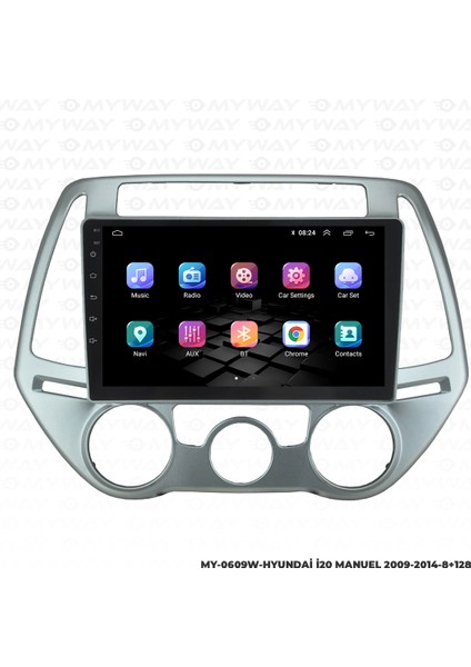 Hyundai I20 Android Carplay Multimedya Navigasyon Ekran Teyp 8GB+128GB