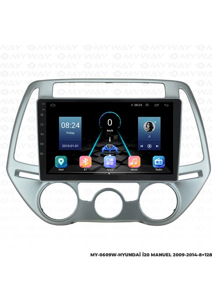Hyundai I20 Android Carplay Multimedya Navigasyon Ekran Teyp 8GB+128GB