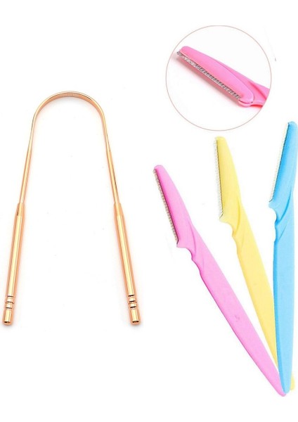 3lü Kaş Usturası ve Dil Kazıyıcı 2li Set