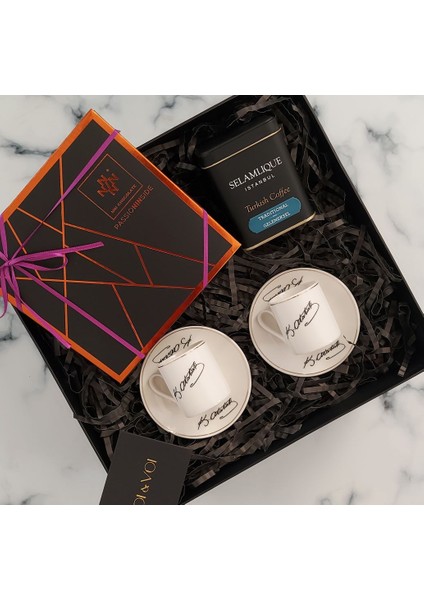 Ögretmenime Atatürk Imzalı Türk Kahvesi Fincanı Hediye Kutusu