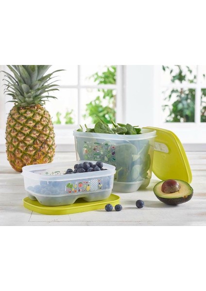 Sera Set 2'li Sebze Meyve Saklama Kabı 1.8 LT-800 ml Hsgl