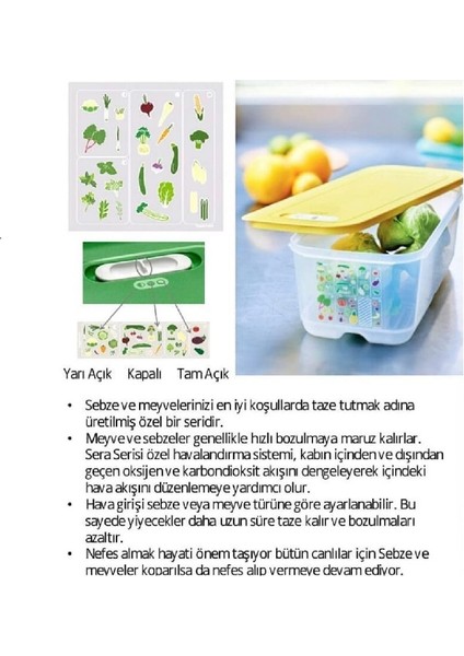 Sera Set 2'li Sebze Meyve Saklama Kabı 1.8 LT-800 ml Hsgl