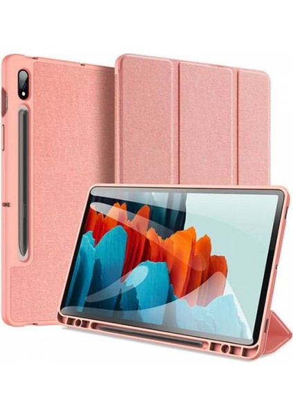 Polham Samsung Galaxy Tab S7 Plus Standlı Kılıf Samsung T970 T976 Kılıf Kalem Yerli Katlanılabilir