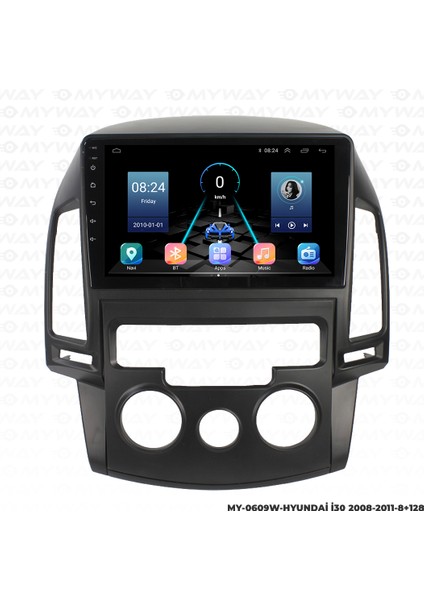 Hyundai I30 Android Carplay Multimedya Navigasyon Ekran Teyp 8GB+128GB