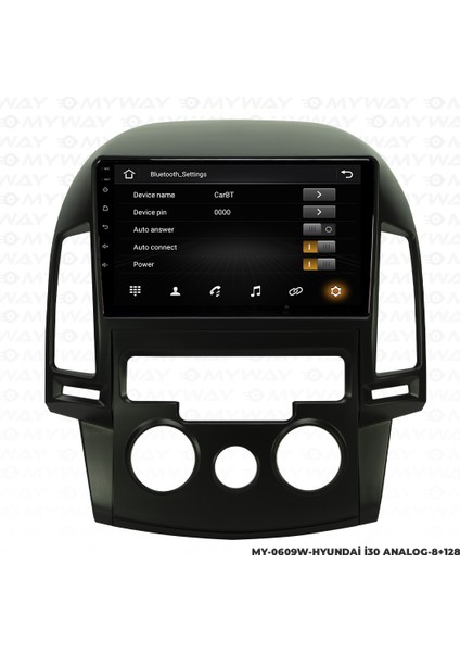 Hyundai I30 Android Carplay Multimedya Navigasyon Ekran Teyp 8GB+128GB modelleri