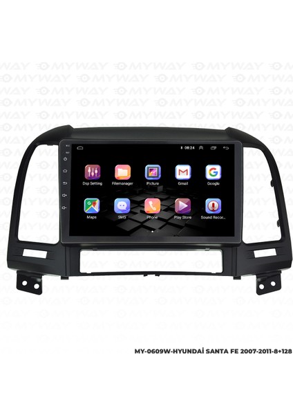 Hyundai Santa Fe Android Carplay Multimedya Navigasyon Ekran Teyp 8GB+128GB