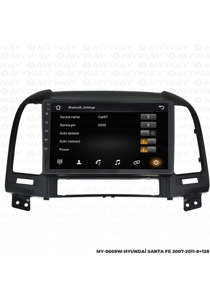 Hyundai Santa Fe Android Carplay Multimedya Navigasyon Ekran Teyp 8GB+128GB modelleri