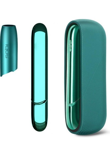3 In 1 Durumda Iqos Için 3.0 Tam Koruyucu Kapak Yan Kapak ile Üst Kapağı Kabuk Iqos Için Duo Yeşil