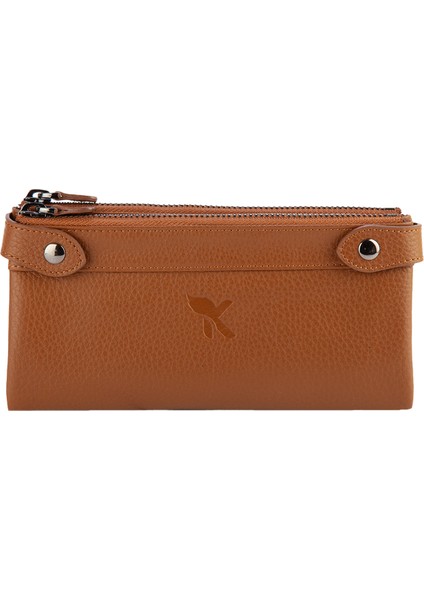 Karali Deri Deri Unisex Portföy Cüzdanı Taba BC413-03