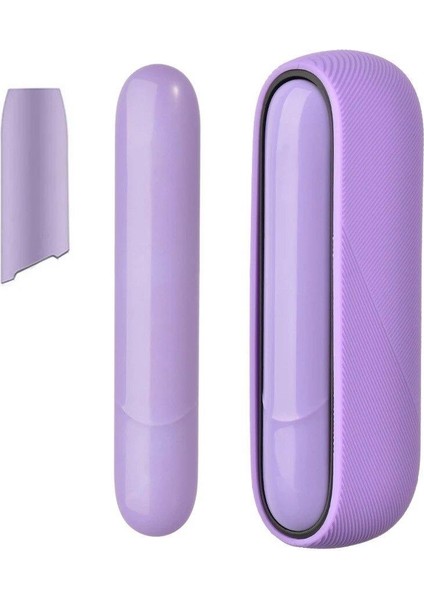 3 In 1 Iqos 3.0 Yüksek Kaliteli Kaymaz Silikon Kılıf Iqos 3.0 Duo Koruyucu Kapak Light Purple