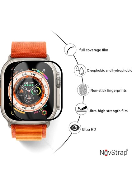 Apple Watch Ultra 49MM Uyumlu Ekran Koruyucu Nano Esnek Cam Tam Kaplayan Ppm fırsatları