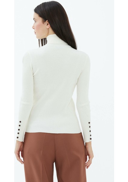 Tam Balıkçı Yaka Düğmeli Triko KAZAK-32325 fiyatları