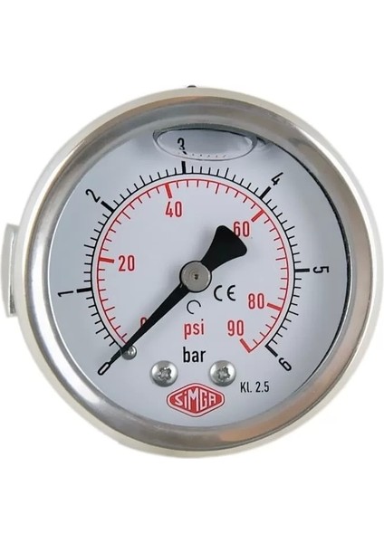 Ø 63 - 0 - 16 Bar 1/4 Gliserinli Pano Tipi Manometre