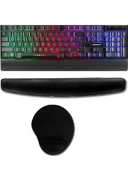 KB-R66 Bubble USB Gökkuşağı Aydınlatmalı Q Multimedia Gaming Klavye + Klavye Pad + Mouse Pad Set