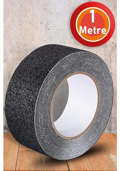 1 mt Bondit Siyah Yapışkanlı Kaygan Zemin Basamak Merdiven Kaydırmaz Bant 50MM