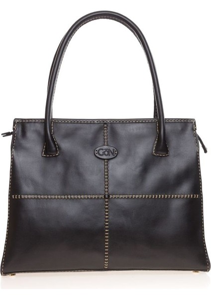 Yomra Siyah Deri Kadın Omuz Çantası 18 Yomra