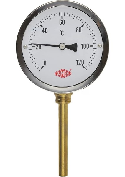 Ø 100 - 0 - 160°C 1/2 15 cm Alttan Çıkışlı Termometre