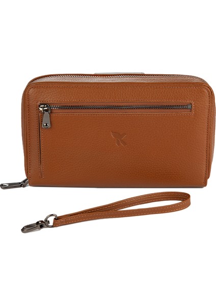 Deri Unisex Portföy Cüzdanı Taba BC420-03