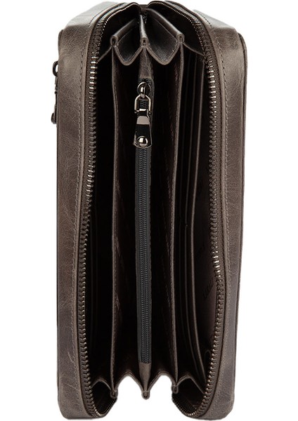 Karali Deri Portföy Cüzdanı Crazy Gri BC419-09 modelleri