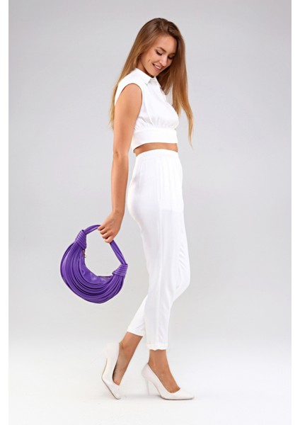 Mor Biye Tasarım Detaylı Kadın Omuz Çantası fiyatları