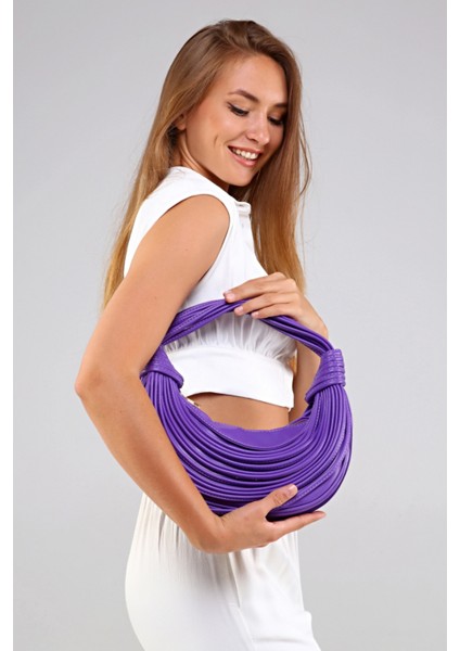 Mor Biye Tasarım Detaylı Kadın Omuz Çantası indirimleri