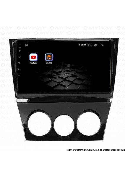Mazda Rx8 Android Carplay Multimedya Navigasyon Ekran Teyp 8GB+128GB