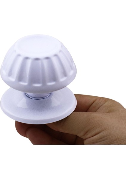 Papatya Kapı Tokmağı Kapı Topuzu Babası Kolu Beyaz Metal Tokmak (10 Adet)