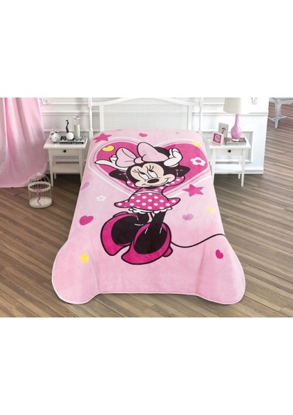 Lisanslı Battaniye Minnie Mouse Love Tek Kişilik