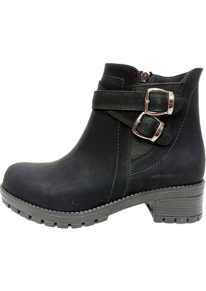 2160-22 Yağlı Deri Fashion Fermuarlı Kadın Bot modelleri