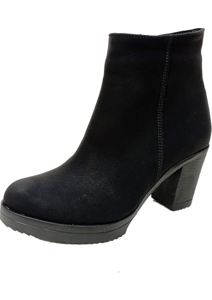 2303-22 Yağlı Deri Fashion Fermuarlı Kadın Bot