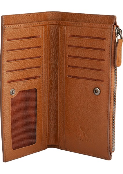 Karali Deri Deri Unisex Portföy Cüzdanı Taba BC484-03 fırsatları