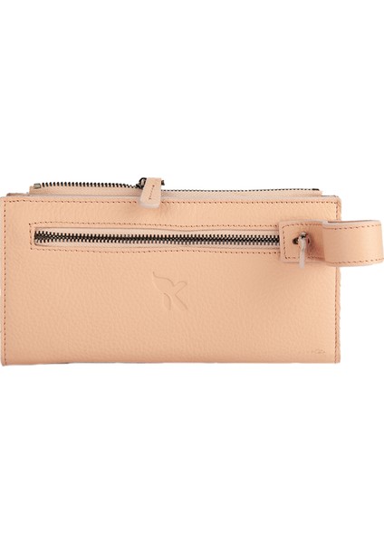 Karali Deri Deri Unisex Portföy Cüzdanı Pudra BC484-18 fiyatları