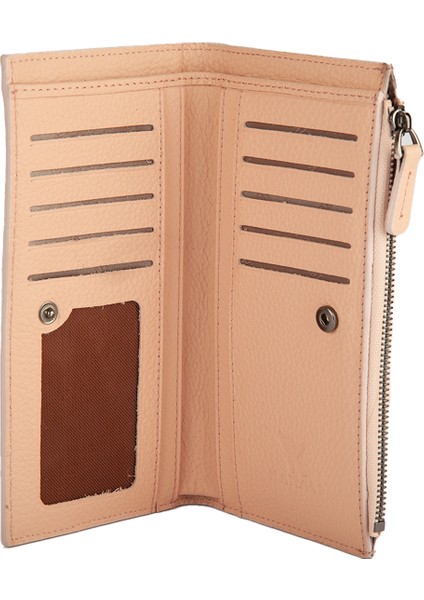 Karali Deri Deri Unisex Portföy Cüzdanı Pudra BC484-18 fırsatları