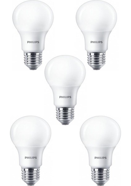 8W (60W) LED Ampul Sarı 2700K (5 Adet) Tasarruflu Lamba
