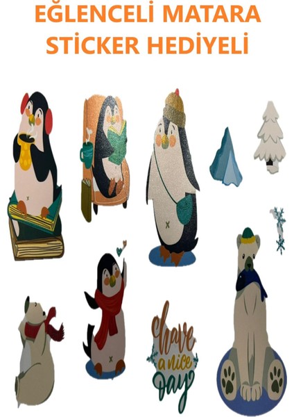 Taşıma Askılı Pipetli 800 ml Çocuk Su Matarası Sticker Hediyeli