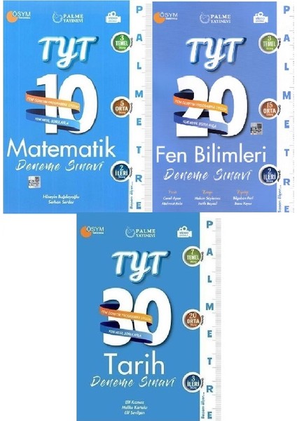 Palmetre TYT Matematik - Fen Bilimler - Tarih Video Çözümlü Denemeler