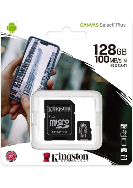 128GB Microsd Canvas (100MB/S Okuma - Yazma) Yüksek Hızlı Microsd Kart SDCS2/128GB