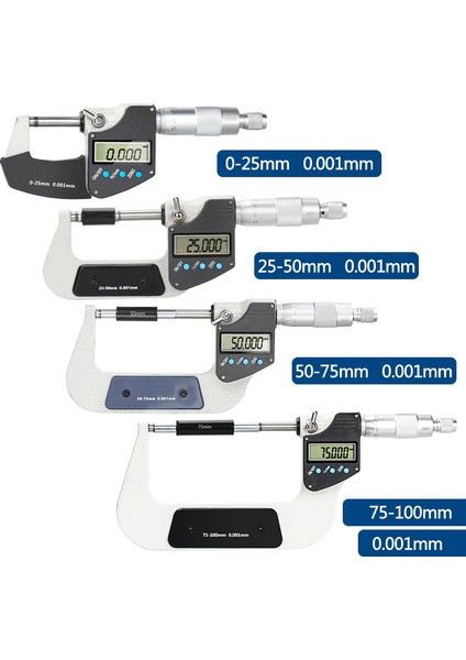 Kafen Dijital Elektronik Mikrometre 0-25 mm