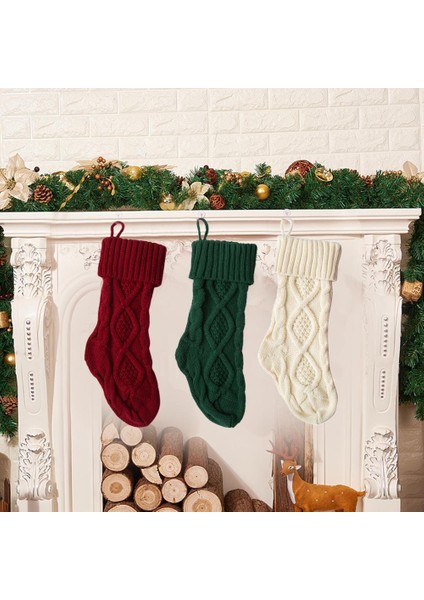 Örme Noel Çorap Süslemeleri Yılbaşı Hediye Çantaları Şömine Noel Baba Geyik Çorapları Sevimli Hediye Çantaları fiyatları