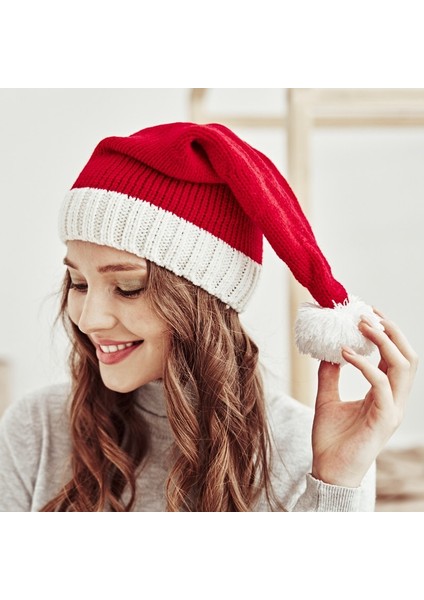 Örme Noel Şapkası Sevimli Pom Pom Yetişkin Çocuk Yumuşak Fasulye Fasulye Noel Baba Şapkası Yılbaşı Partisi Çocuk Hediye Dekorasyonu