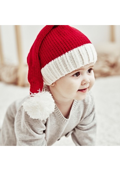 Örme Noel Şapkası Sevimli Pom Pom Yetişkin Çocuk Yumuşak Fasulye Fasulye Noel Baba Şapkası Yılbaşı Partisi Çocuk Hediye Dekorasyonu