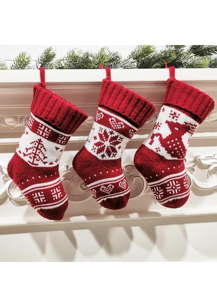 Noel Örme Çoraplar Noel Ağacı Dekorasyonu Ev Hediye Çantası Yeni Yıl fiyatları