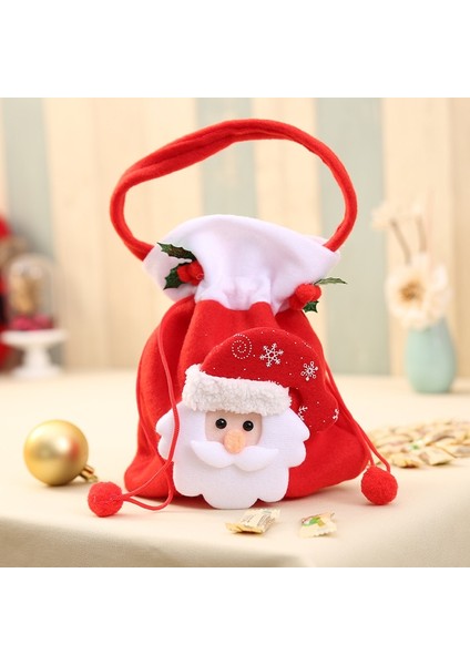 Noel Baba Çantaları Çocuklar Yılbaşı Hediyeleri Şeker Çorap Çantaları Noel Baba Baskılı Keten Şeker Çantaları indirimleri