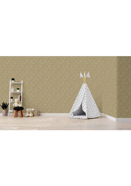 Dante Seri Damask Desenli Duvar Kağıdı(1401-5 KOYU KREM)