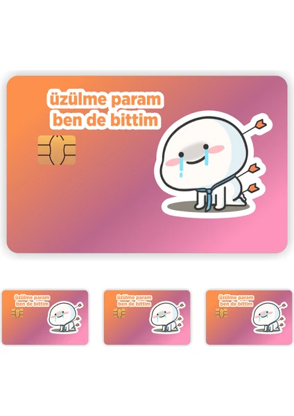 Quart Aksesuar 4 Adet Qubby Üzülme Param Kart Sticker Kart Etiketi