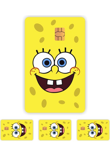 4 Adet Sünger Bob Kart Kaplama Sticker Kart Etiketi
